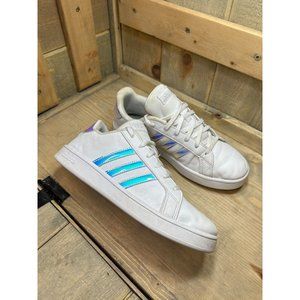 US5.5 Adidas Grand Court Low White Pink Iridescent Shoes